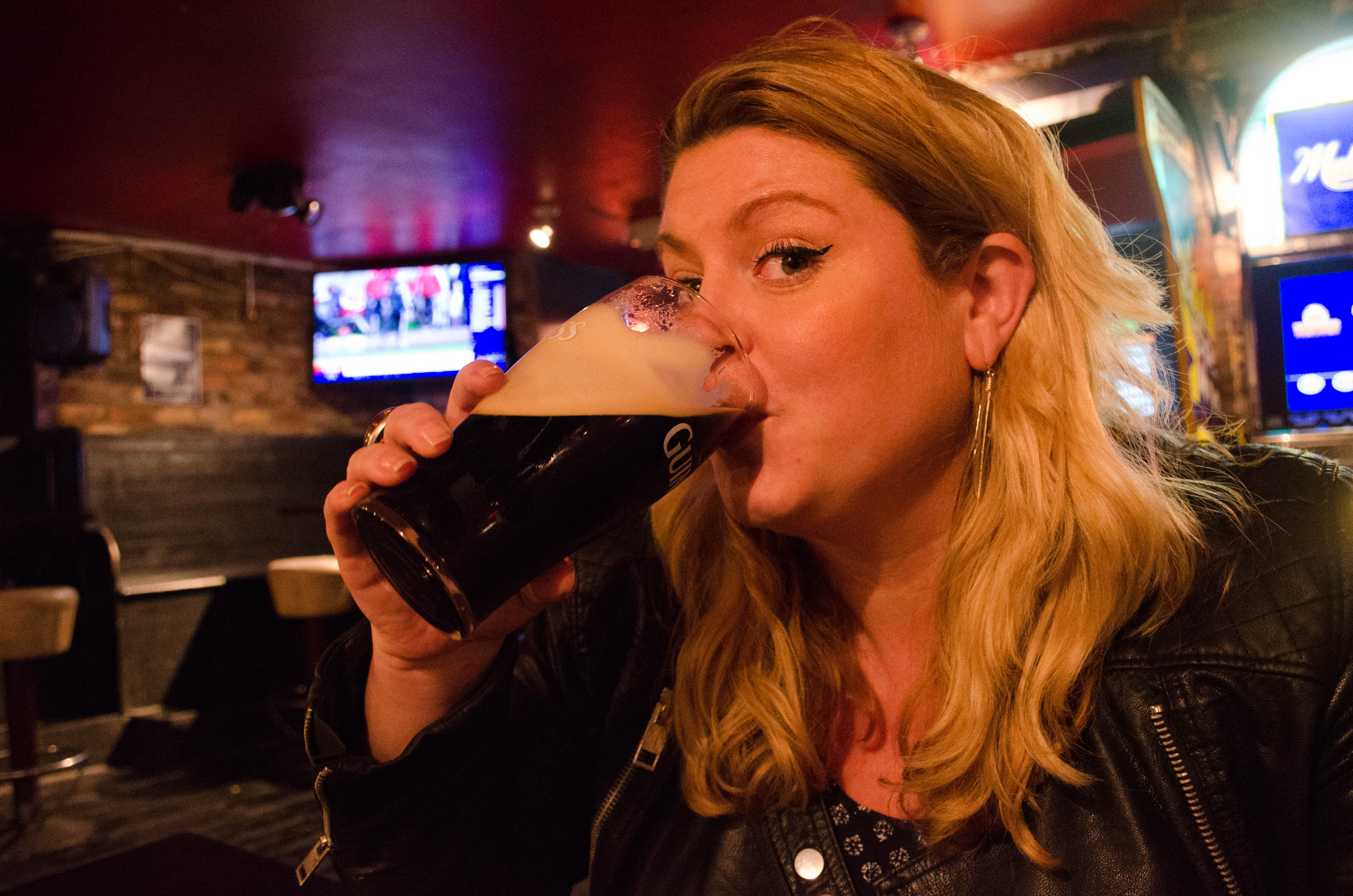 Drinking Guinness in Dublin